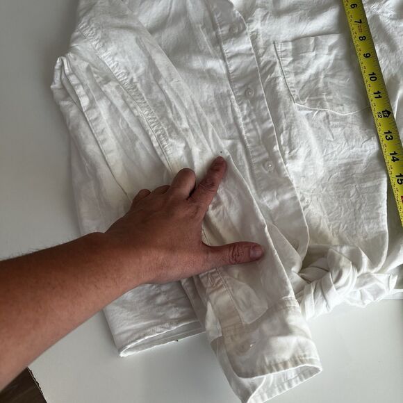 Madewell Button Up Tie Front White Shirt Size XS Classic Casual Coastal Preppy - Picture 10 of 10